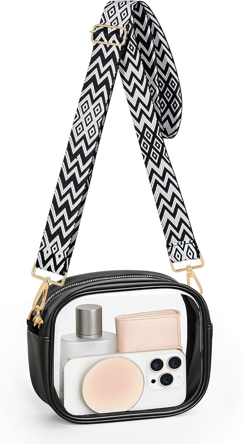 Bulado Clear Bag for Stadium Events, Clear Purses for Women with Adjustable Strap, Crossbody Bag for Sports Fans - Image 1